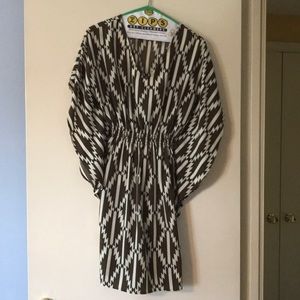 Dress with butterfly sleeves/cinched waist